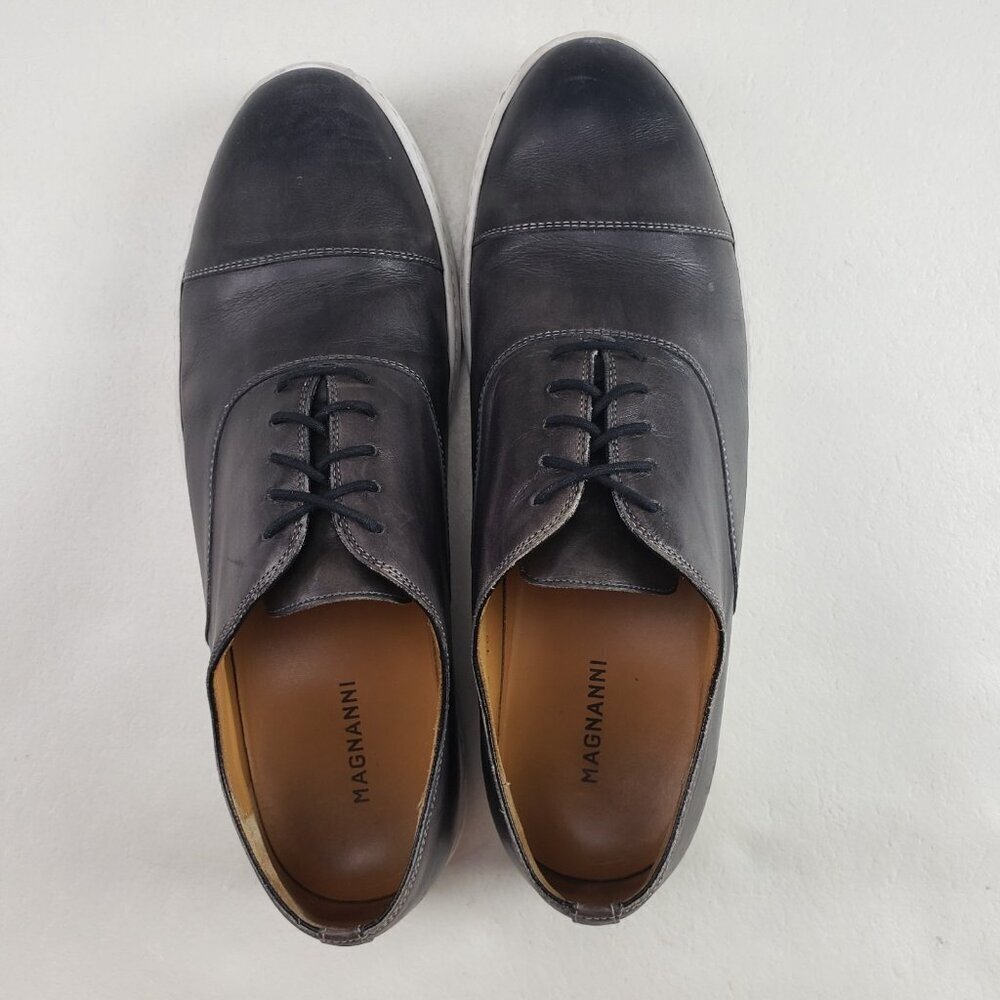 Magnanni Warwick Hybrid Oxford Sneaker Mens 10 Gray Leather Lace Up Casual Shoe - Picture 10 of 14